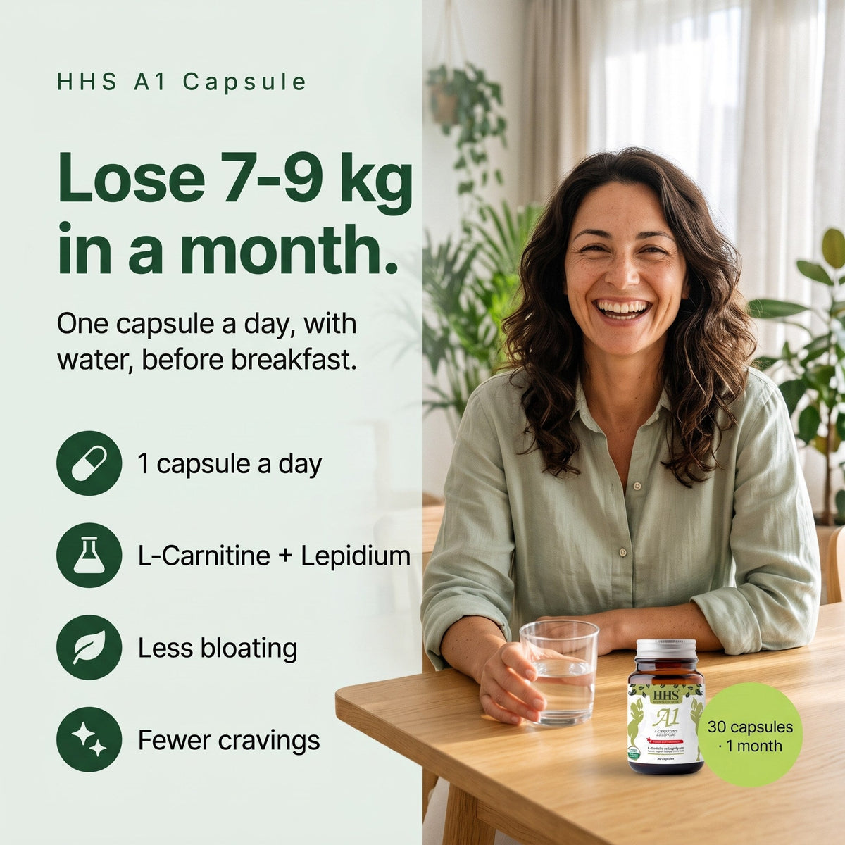 HHS A1 Kapsel: Verlieren Sie 7 bis 9 kg in einem Monat.